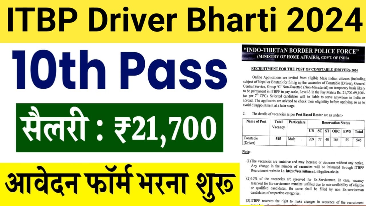 ITBP Driver Bharti 2024 